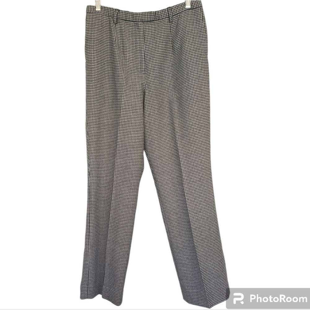 Pendleton Houndstooth Wool High Rise Straight Leg Trousers Size 10 petite
